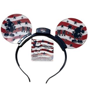 Disney Parks Mickey Mouse Americana 4th of July Light Up Glow Ears Headband